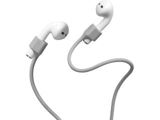 Magnetisches Silikon Umhängeband für Apple AirPods hellgrau