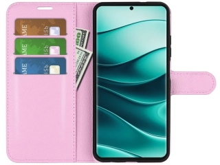 Xiaomi Redmi Note 14 Pro+ 5G Lederhülle Portemonnaie Etui rosa