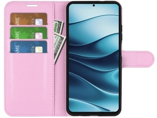Xiaomi Redmi Note 14 5G Lederhülle Portemonnaie Karten Etui rosa