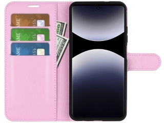 Xiaomi Redmi Note 14 Pro 4G Lederhülle Portemonnaie Etui rosa