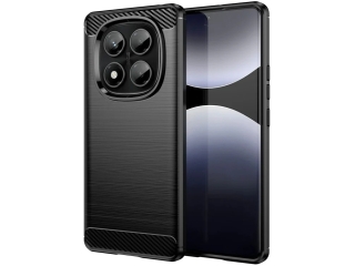 Xiaomi Redmi Note 14 Pro 4G Carbon Gummi Hülle TPU Case schwarz