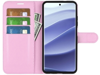 Xiaomi Redmi Note 14 Pro 5G Lederhülle Portemonnaie Etui rosa