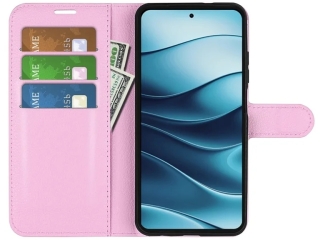 Xiaomi Redmi Note 14 4G Lederhülle Portemonnaie Etui rosa