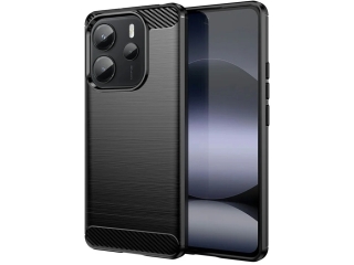 Xiaomi Redmi Note 14 4G Carbon Gummi Hülle TPU Case schwarz