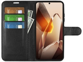 OnePlus 13 Lederhülle Portemonnaie Karten Etui schwarz