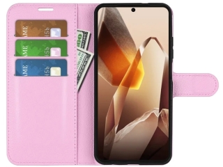 OnePlus 13 Lederhülle Portemonnaie Karten Etui rosa