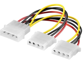 4-Pin Molex auf 2x Molex Y Kabel 15 cm