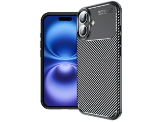 Apple iPhone 16 Plus Carbon Design Hülle TPU Case flexibel schwarz