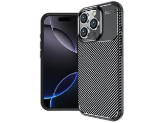 Apple iPhone 16 Pro Carbon Design Hülle TPU Case flexibel schwarz