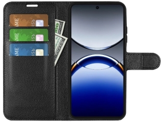 Oppo Find X8 Pro 5G Lederhülle Portemonnaie Karten Etui schwarz