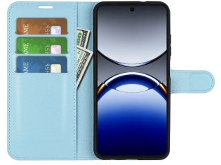 Oppo Find X8 Pro 5G Lederhülle Portemonnaie Karten Etui hellblau