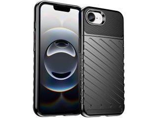 Apple iPhone 16e SpaceCase Stripes Impact-Resistant Hülle schwarz