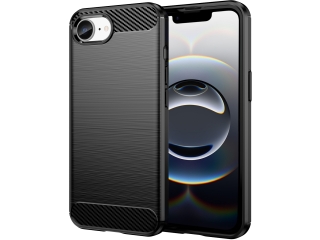 Apple iPhone 16e Carbon Gummi Hülle TPU Case schwarz