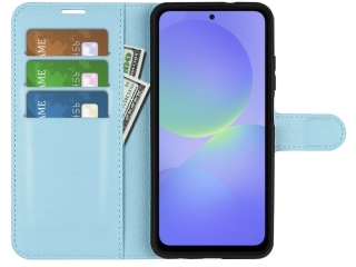 Samsung Galaxy A36 Lederhülle Portemonnaie Karten Etui hellblau