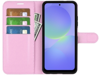 Samsung Galaxy A36 Lederhülle Portemonnaie Karten Etui rosa