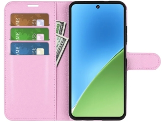 Xiaomi 15 Lederhülle Portemonnaie Karten Etui rosa