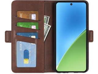 Xiaomi 15 Leder Hülle Karten Ledertasche mokka