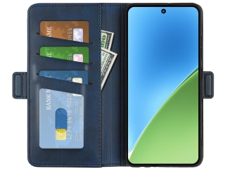 Xiaomi 15 Leder Hülle Karten Ledertasche dunkelblau