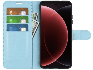 Xiaomi 15 Ultra Lederhülle Portemonnaie Karten Etui hellblau