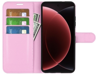 Xiaomi 15 Ultra Lederhülle Portemonnaie Karten Etui rosa