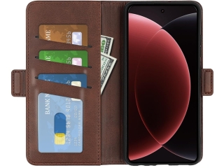 Xiaomi 15 Ultra Leder Hülle Karten Ledertasche mokka