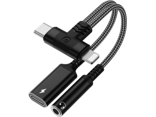 USB Type C & Lightning zu 3.5mm Klinke Kopfhörer + Charge Splitter