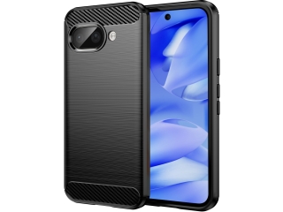 Google Pixel 9a Carbon Gummi Hülle TPU Case schwarz