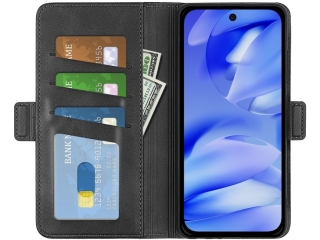 Google Pixel 9a Leder Hülle Karten Ledertasche schwarz