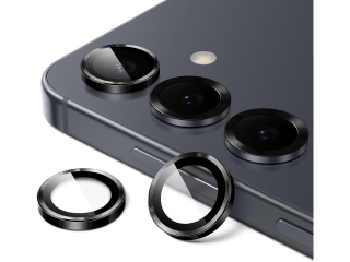 Samsung Galaxy S25 Kameraschutz Glas mit Aluminiumrahmen schwarz