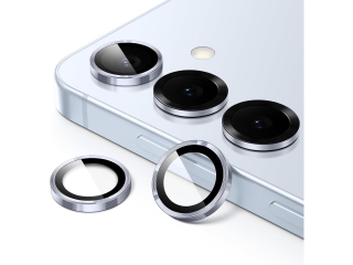 Samsung Galaxy S25 Kameraschutz Glas mit Aluminiumrahmen icyblue