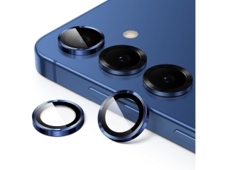 Samsung Galaxy S25+ Kameraschutz Glas mit Aluminiumrahmen navyblau