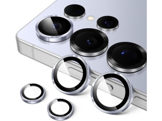 Samsung Galaxy S25 Ultra Kameraschutz Glas Aluminiumrahmen silverblue