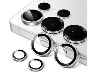 Samsung Galaxy S25 Ultra Kameraschutz Glas Aluminiumrahmen whitesilver