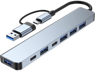 7-in-1 USB-C, USB-A Hub OTG Multiport USB Adapter