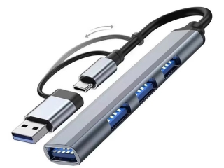 4-Port USB 3.0 Hub & USB-C Adapter