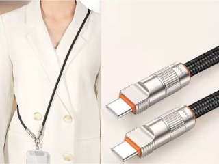 USB-C Handykette Necklace mit integriertem Smartphone Ladekabel 1.2m