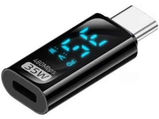 Lightning auf USB-C Adapter bis 35W 480 Mbps mit LED Volt Watt Display