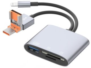 Dual Head USB-C/USB-A Lightning USB Photo SD Card Adapter