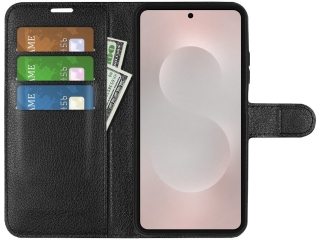 Samsung Galaxy S25 Edge Lederhülle Portemonnaie Karten Etui schwarz