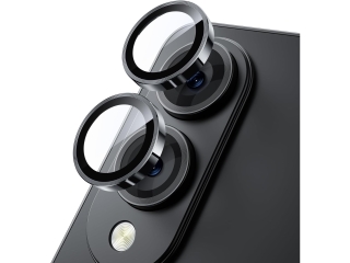 Samsung Galaxy S25 Edge Kameraschutz Glas mit Aluminiumrahmen schwarz