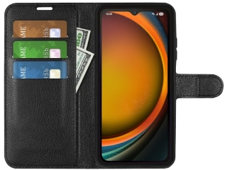 Samsung Galaxy XCover7 Pro Lederhülle Portemonnaie Karten Etui schwarz