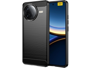 Xiaomi Poco F7 Pro Carbon Gummi Hülle TPU Case schwarz
