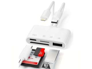 4-in-1 USB-C & Lightning Photo Camera Cardreader USB 3.0 OTG Adapter