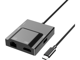 5-in-1 USB-C HDMI Gigabit Ethernet USB-A 100W Multiport Adapter