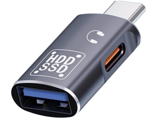 2-in-1 OTG USB-C 3.0 Adapter mit USB-C Kopfhörer Audio Buchse