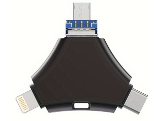 4-in-1 USB-C & Lightning MicroUSB 128GB FlashDrive USB 3.0 OTG Adapter