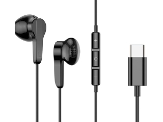 USB-C In-Ear Kopfhörer mit Mikrofon & Lautstärkeregler schwarz