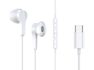 USB-C In-Ear Kopfhörer mit Mikrofon & Lautstärkeregler weiss