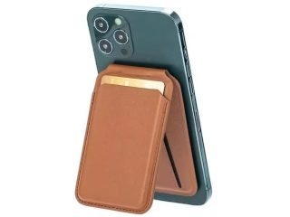 Flat Magnetic Dual Card Holder für iPhone MagSafe cognac braun