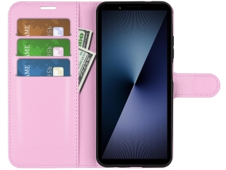 Sony Xperia 1 VII Lederhülle Portemonnaie Karten Etui rosa
